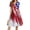 Red, variant on Women's 4th of July Mid-Length Dress 2026 USA Flag Print V-Neck Patriotic Casual Summer Graphic T-shirt Dress