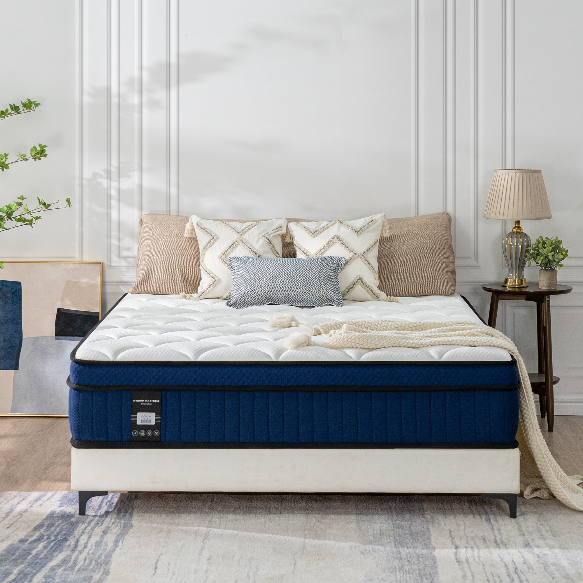Queen Rose 12' 'Twin Medium Hybrid Mattress, With Pocket Spring , Bed in-a-Box