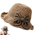 thumbnail image 2 of MEICHEN Retro Woven Bucket Hat for Women with Ruffled Bow Summer Mesh Foldable Sun Hat Summer Cloche Church Hat, 2 of 9