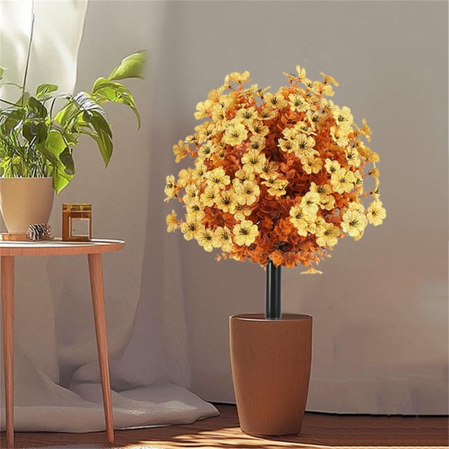 Fall Decoration Simulation Plant Ground Plug for Outdoor Autumn Home Decor, Durable Faux Greenery for Garden, Patio, Front Door and Window Sill