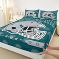 thumbnail image 3 of jejeloiu Rugby Game Lover Twin Sheet Sets,Gray Sport Helmet Bedding For Football Gamer 3pcs, 3 of 7