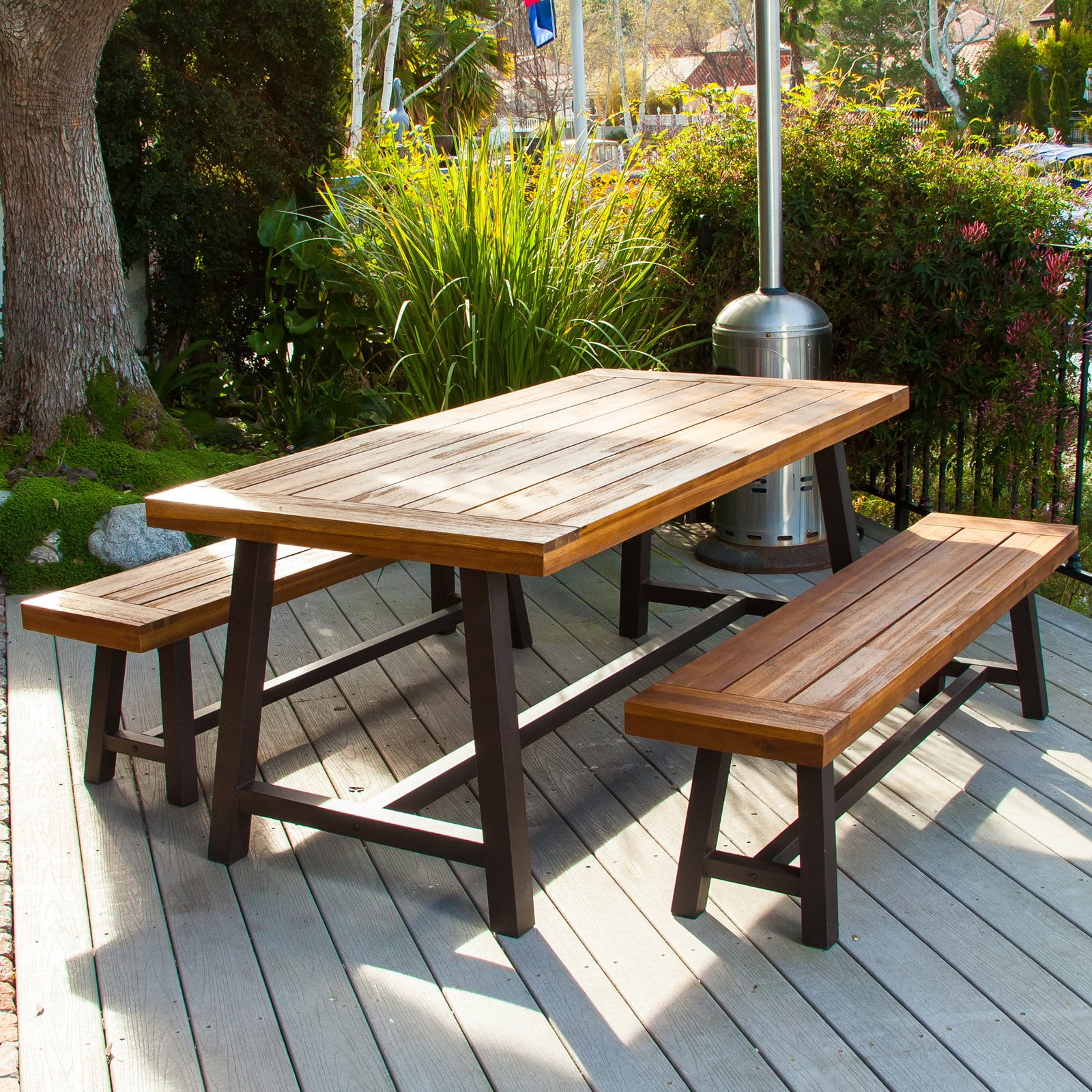 Prague 3 Piece Picnic Table Set - Walmart.com Prague 3 Piece Picnic Table Set - Walmart.com