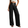 thumbnail image 6 of Guluxicc Womens High Waisted Wide Leg Pants Button Front Casual Trousers with Pockets Solid Color Pants for Work Casual and Business, 6 of 6