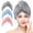 Gray+pink+blue, variant on Microfiber Hair Towel, 3 Packs Hair Turbans for Women, Men,Kids, Quick Dry Hair Wrap Towels for Curly,Long, Curly Hair Anti Frizz