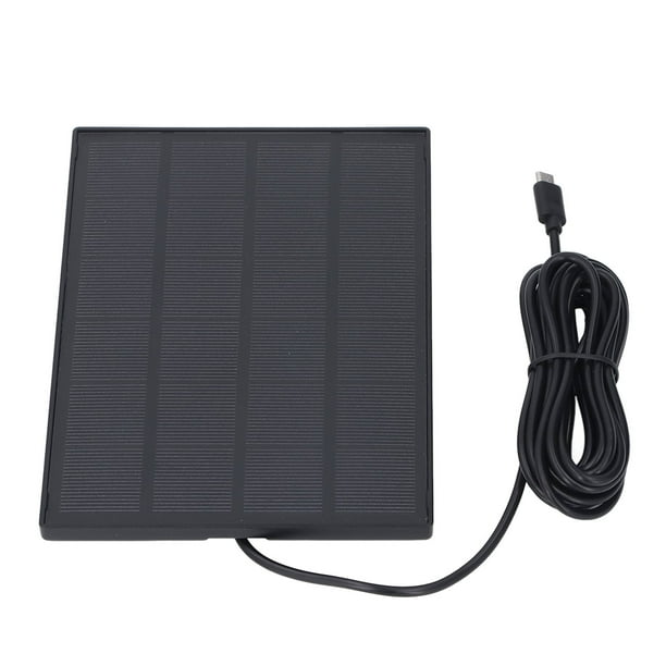 Cargador De Panel Solar Para Cámara, 5W 5V Amplia Compatibilidad IP66 Cámara De Seguridad A Prueba De Agua Cargador Solar Giratorio De 360 Inclinación De 90 Para Uso En