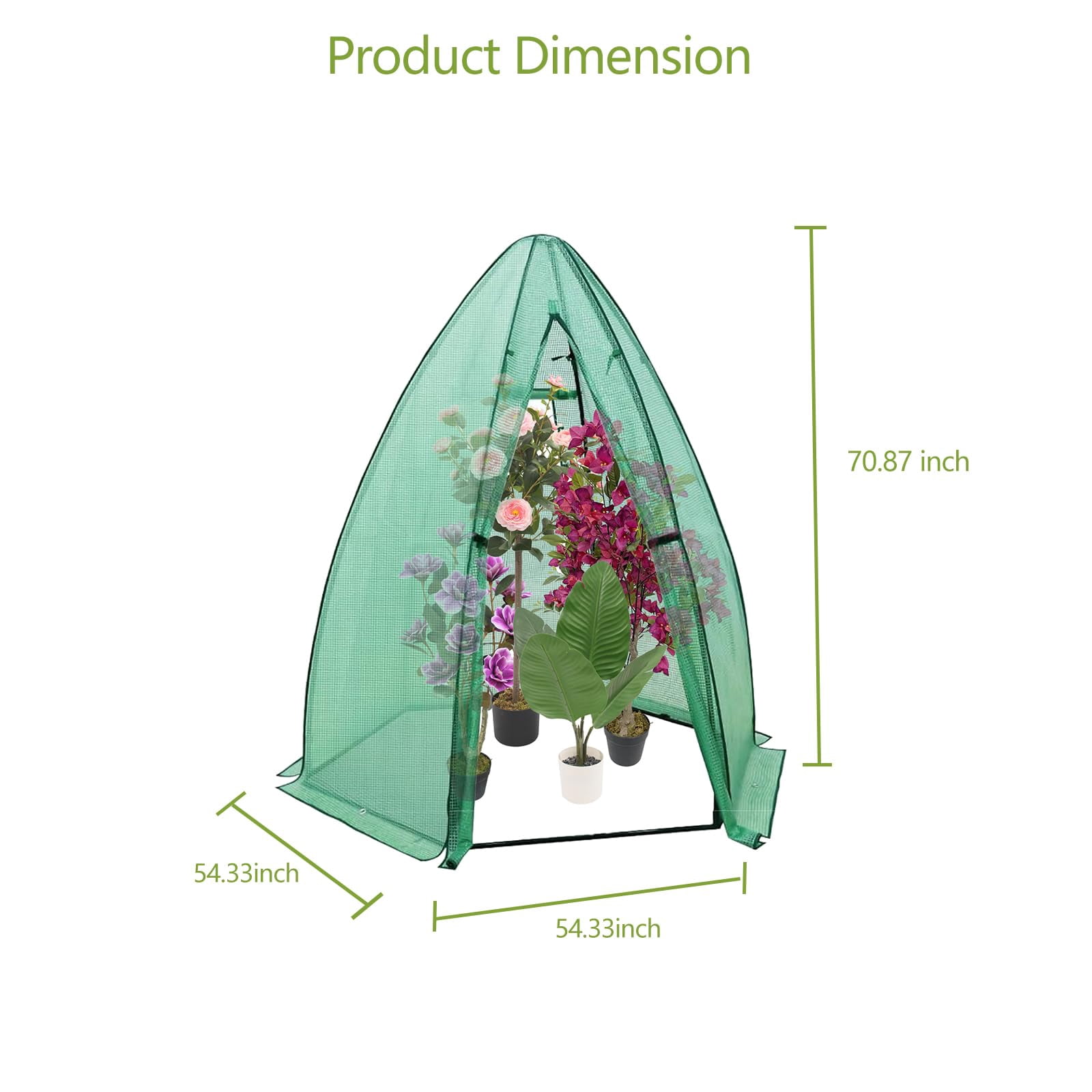 Heavy Duty Hexagonal Greenhouse for Outdoor Plants – Portable Garden Cold Frame with Durable PE Cover, Zippered Door, Mesh Window – Stable Winter Protection for Vegetables, Flowers, Herbs, Fruits