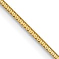 thumbnail image 1 of 14k Yellow Gold 24 Inch .9mm Octagonal Cubetto Omega Snake Chain Necklace Pendant Charm, 1 of 9