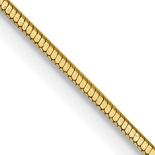 14k Yellow Gold 24 Inch .9mm Octagonal Cubetto Omega Snake Chain Necklace Pendant Charm