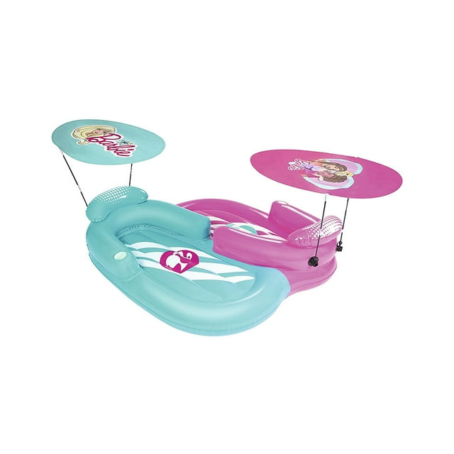 Flotador Inflable Doble De Barbie Infantil Para 2 Niñas Bestway Con Porta vaso Bestway Flotador doble de barbie