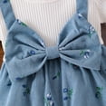 thumbnail image 6 of Ticikt Baby Girl Clothes Summer Romper Dress Sleeveless Bodysuit Jumpsuit with Headband Toddler Outfits,Color:Blue,Size:12-18 Months, 6 of 9