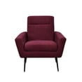 thumbnail image 5 of Accent Chair, Linen Fabric Upholstered Leisure Chair Armchair with High Back and Metal Legs, Comfy Single Sofa Chair Reading Chair TV Chair for Living Room Bedroom Office and Small Space, Wine Red, 5 of 7