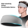 thumbnail image 4 of MesaSe Headband Sport Headband Multiple Wearing Methods Fast Moisture Absorption Lightweight Solid Color Stripe Hairband for Running, 4 of 6