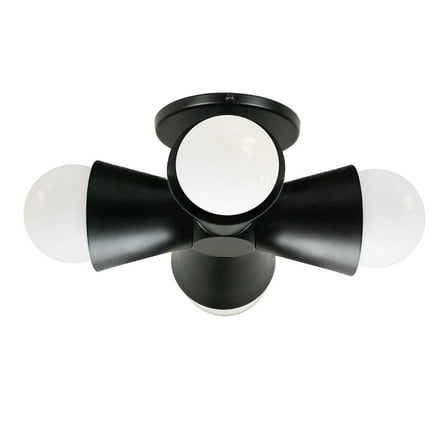 Dainolite 4 Light Incandescent Flush Mount Matte Black