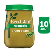 (10 Pack) Beech-Nut Naturals Stage 1, Green Beans Baby Food, 4 oz Jar