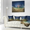 thumbnail image 3 of Designart Beach with Lunar Path - Seashore Photography Throw Pillow - 18x18, 3 of 5