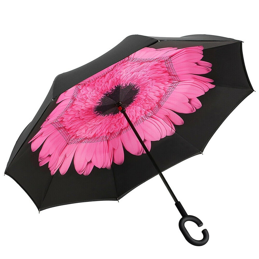 Inverted Umbrella,Windproof Reverse Umbrella, Umbrellas for Women, UV Protection, Upside Down Umbrella C-Handle P5