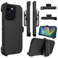thumbnail image 5 of Elegant Choise Phone Case with Belt Clip Holster Stand for iPhone 14 Pro Shockproof Cover, Black, 5 of 16