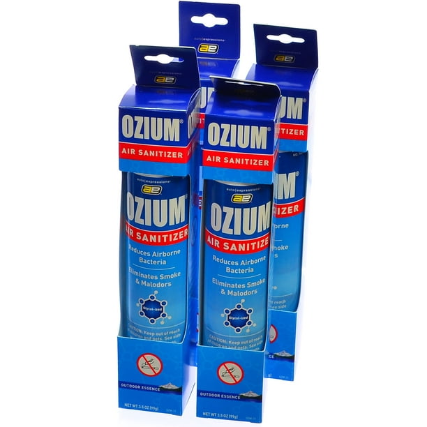 Ozium Smoke & Odor Eliminator Air Sanitizer / Freshener 3.5oz Outdoor Essence 4 Pack Walmart