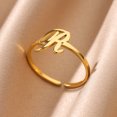thumbnail image 3 of Initial Letter Rings For Women Gold Color Stainless Steel A-Z Letter Adjustable Ring Aesthetic Wedding Fashion Jewelry Gift BFF, 3 of 5