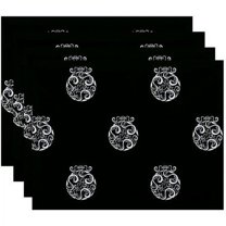 Simply Daisy 18" x 14" Fancy-Bulb Holiday Print Placemats, Set of 4