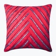 thumbnail image 1 of Pillow Cases, Red Pillow Shams, Rhinestone Crystals Textured Pintucks Pillow Sham, 24x24 inch (60x60 cm) Shams, Square Faux Suede Pillow Shams, Striped, Modern - Red Smoke House Grill, 1 of 2