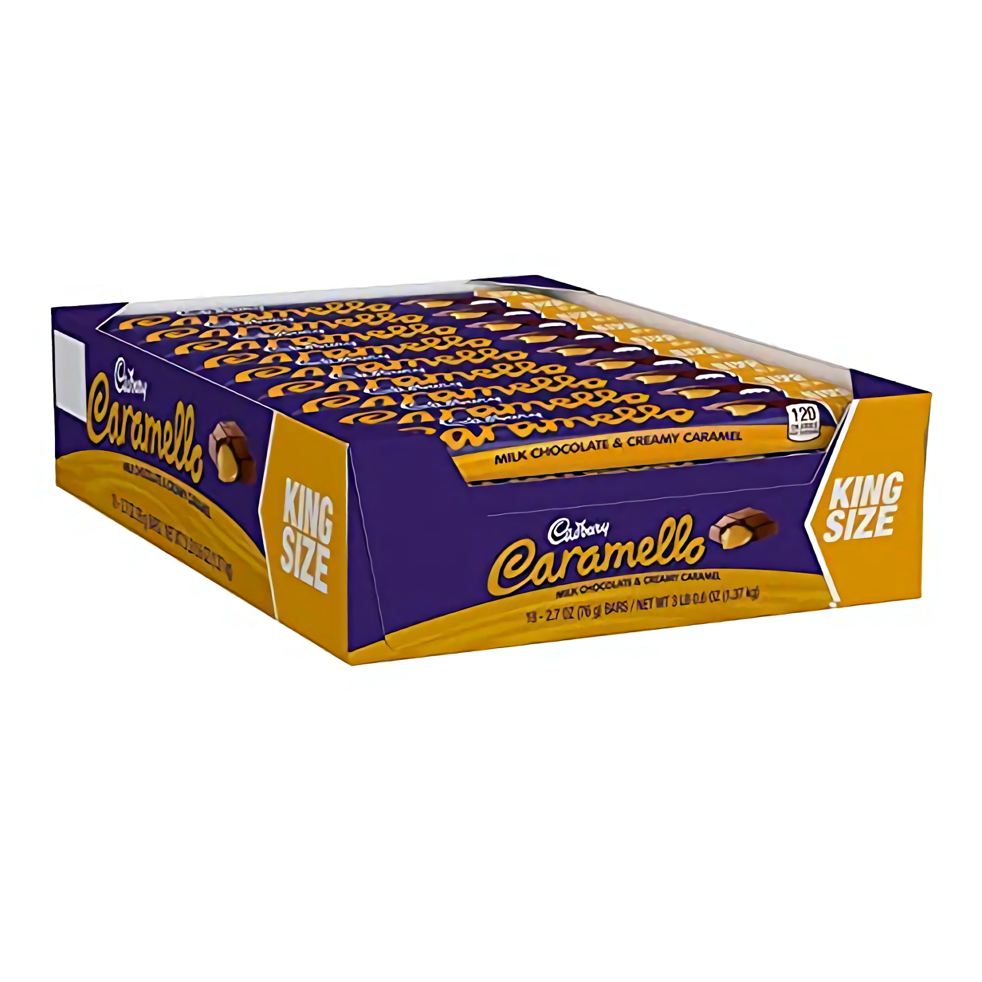 CADBURY CARAMELLO Milk Chocolate and Caramel King Size Candy, Bulk, 2.7 oz Bars (18 Count)