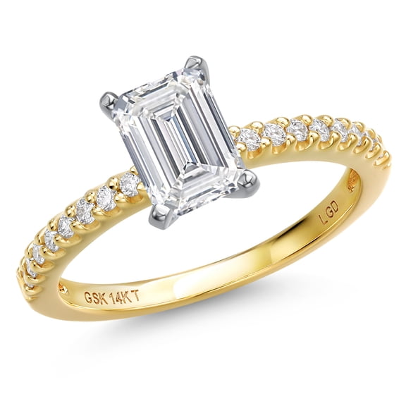 Gem Stone King 1.16 Cttw IGI Certified Lab Grown Diamond in 14K Two-Tone Gold Engagement Ring for Women | Center Diamond 1 Ct | E-F Color | VS1 Clarity | Size 9