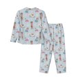 thumbnail image 2 of Uemuo Cute Snowflake Dachshund Pattern Womens Pajama Sets,PJ Set for Women,Pajamas for Women Logo,Long Sleeve Pajama Set for Women,Soft Long Sleeve Top With Pants-XX-Large, 2 of 9