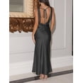thumbnail image 2 of Vestido largo VUBIYA elegante de satén con cuello en V sin espalda para mujer, 2 of 5