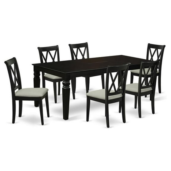 Bowery Hill 7-piece Traditional Wood Dinette Set in Black