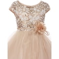 thumbnail image 2 of Big Girls Elegant Cap Sleeve Sequin Pageant Easter Wedding Flower Girl Dress Champagne 14 (2J1K1S6), 2 of 4