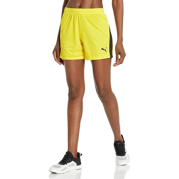 PUMA Women's Liga Shorts X-Large Cyber Yellow-black