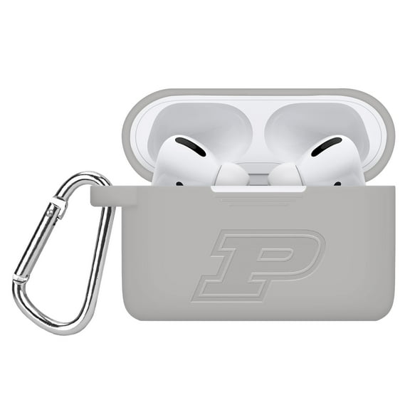 Purdue Boilermakers Engraved Silicone Case Cover Compatible with Apple AirPods Pro 1 & 2 (Gray) by Affinity Bands