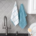 thumbnail image 6 of T-fal Solid and Check Parquet Kitchen Towel, Six Pack, Breeze, 6 of 7
