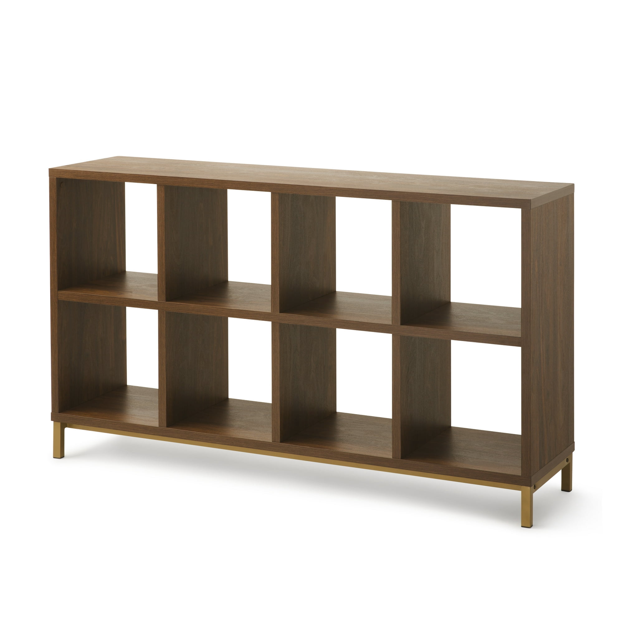 Better Homes & Gardens 8-Cube Organizer with Metal Base, Vintage Walnut