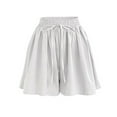 thumbnail image 3 of Plus Size Chiffon Shorts - Wide Leg Summer Skirt Pants for Women, White Women's Plus Size Wide Leg Shorts for Women's Summer 200 Catties Chiffon Trousers Skirt Mm Elastic Waist Loose Versatile, 3 of 7