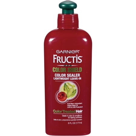 Garnier Fructis Instant Color Sealer Lightweight Leave-in Color Shield Acai Berry and Grape Seed Oil Uva and Uvb Protectant for Color Treated Hair Seals in Color and Conditions 6 Oz