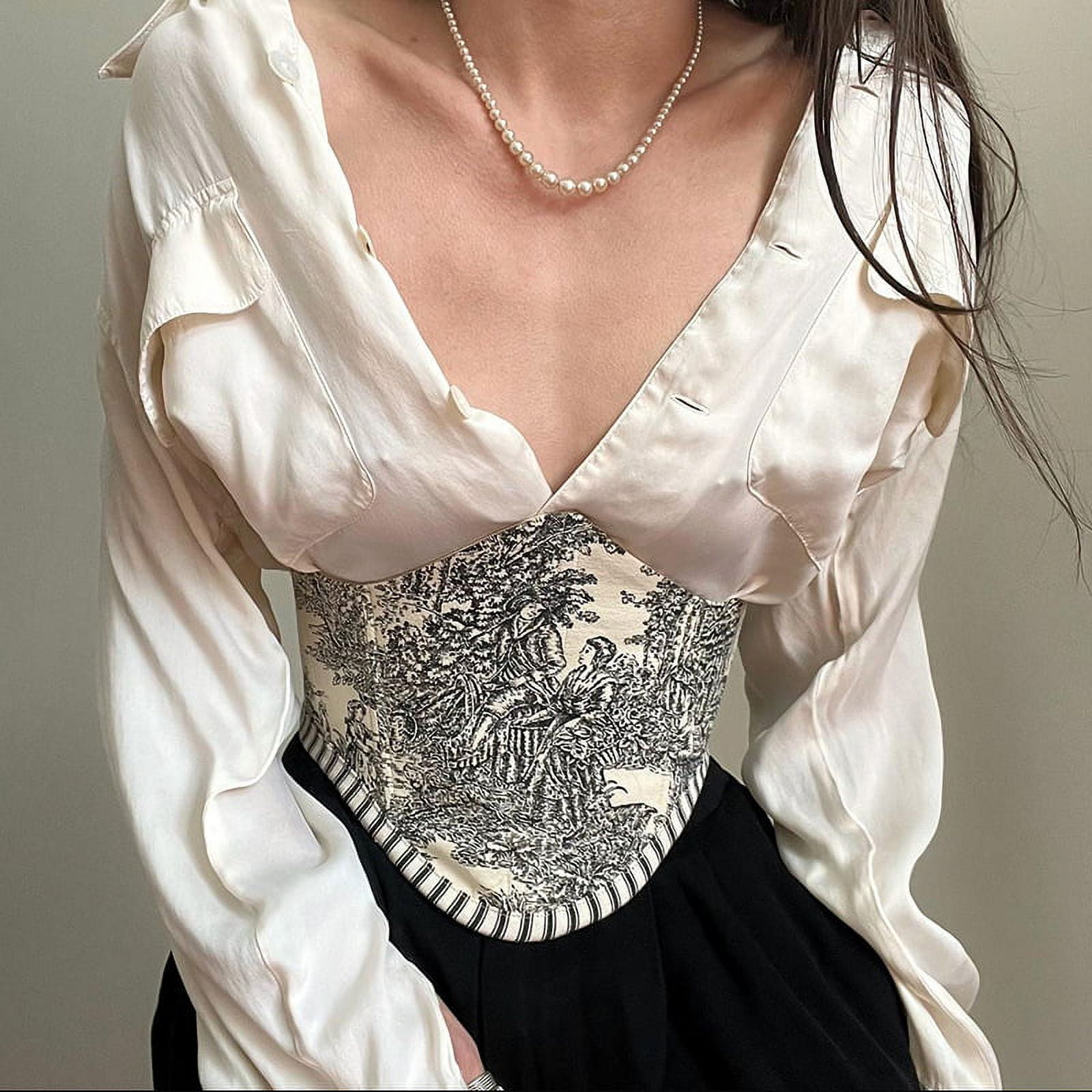 QWZNDZGR Women's Printed Belt Women's High Sense Waist Tightening Magic Weapon Women's Thin Lace Waist Seal Women