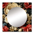 thumbnail image 2 of Designart "Red And Beige Elegant Poppy Blossom Field" Floral Red Large Square Mirror - Square Bedroom Mirror Printed Wall Decor - Cottage Square Printed Wall Mirror Art, 2 of 5