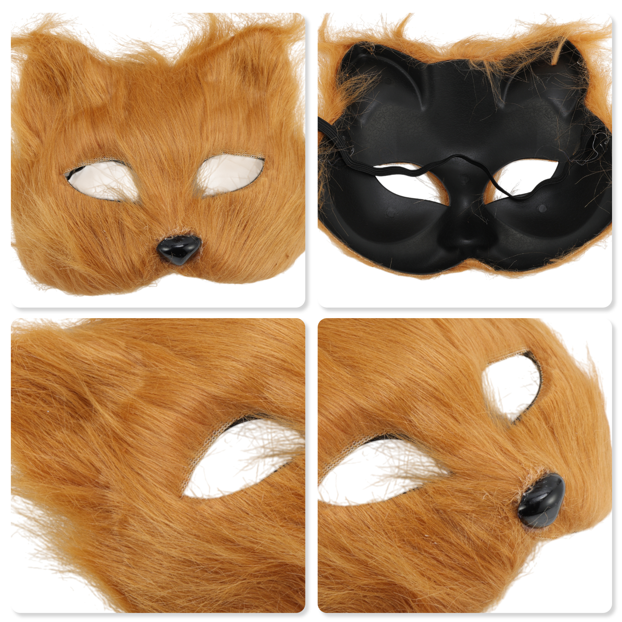 Unique Bargains 1 Pack Long-haired Foxes Party Mask Costume Events Yellow