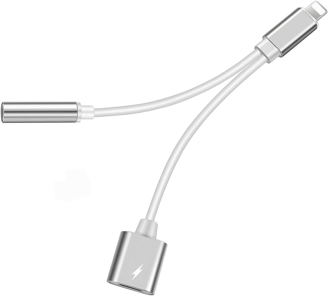 Headphone Adapter for iPhone [Apple MFi Certified],2 in 1 Lightning to