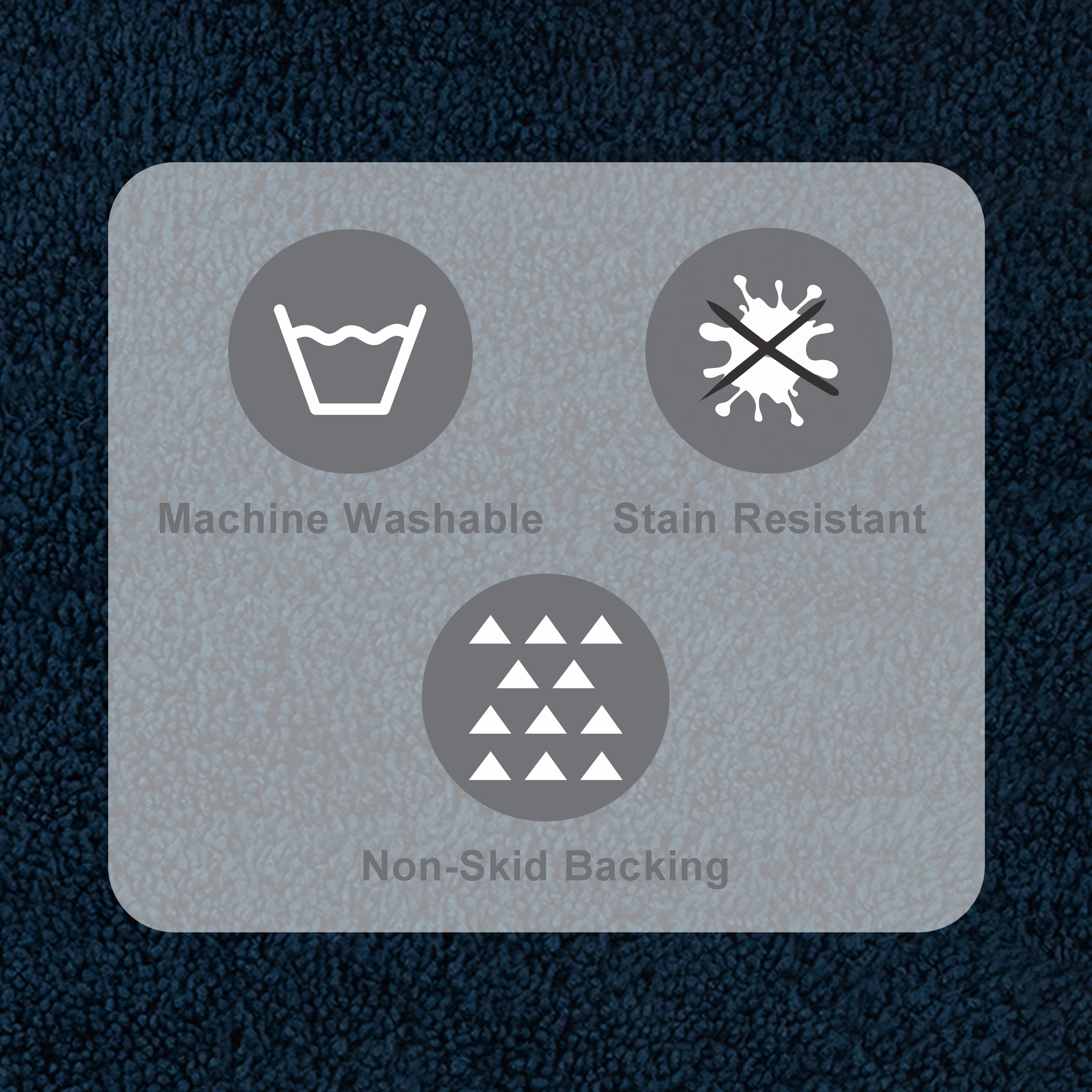 Mainstays Performance Recycled Polyester 3 Piece Bath Rug Set, Washed Indigo