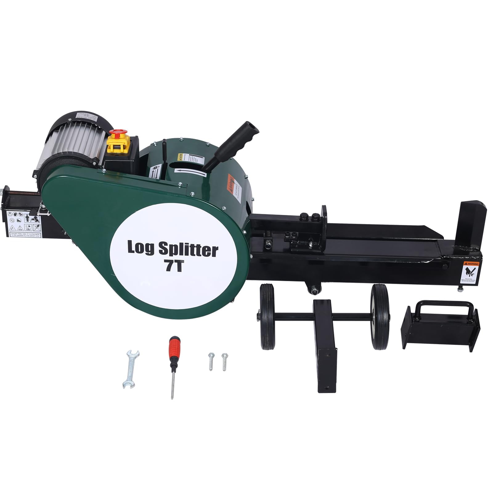 7Electric Log Splitter, Double Flywheel Log Splitter, 110V 60HZ16ASplitter With Mobile