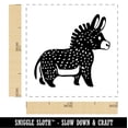 thumbnail image 2 of Cute Chubby Donkey Mule Self-Inking Rubber Stamp Ink Stamper - Purple Ink - Small 1 Inch, 2 of 7