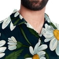 thumbnail image 5 of Daisy Men's Spread Collar Poplin Beach Shirts - Casual Printed Button Down Short Sleeve Summer Tops for Unisex, 5 of 6