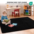 thumbnail image 4 of Disolla 48 x 70 Black Ultra Thick Plush Fluffy Microfiber Bath Mat & Non Slip Washable Bath Rug, Shaggy Floor Mat, 4 of 7