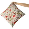 thumbnail image 3 of Pink Floral Throw Pillow Covers - Shabby Chic Flowers Roses Leaves Buds Decorative Pillowcases Square Spring Season Accent Couch Cushion Cover for Sofa Bedroom Living Room, 3 of 5