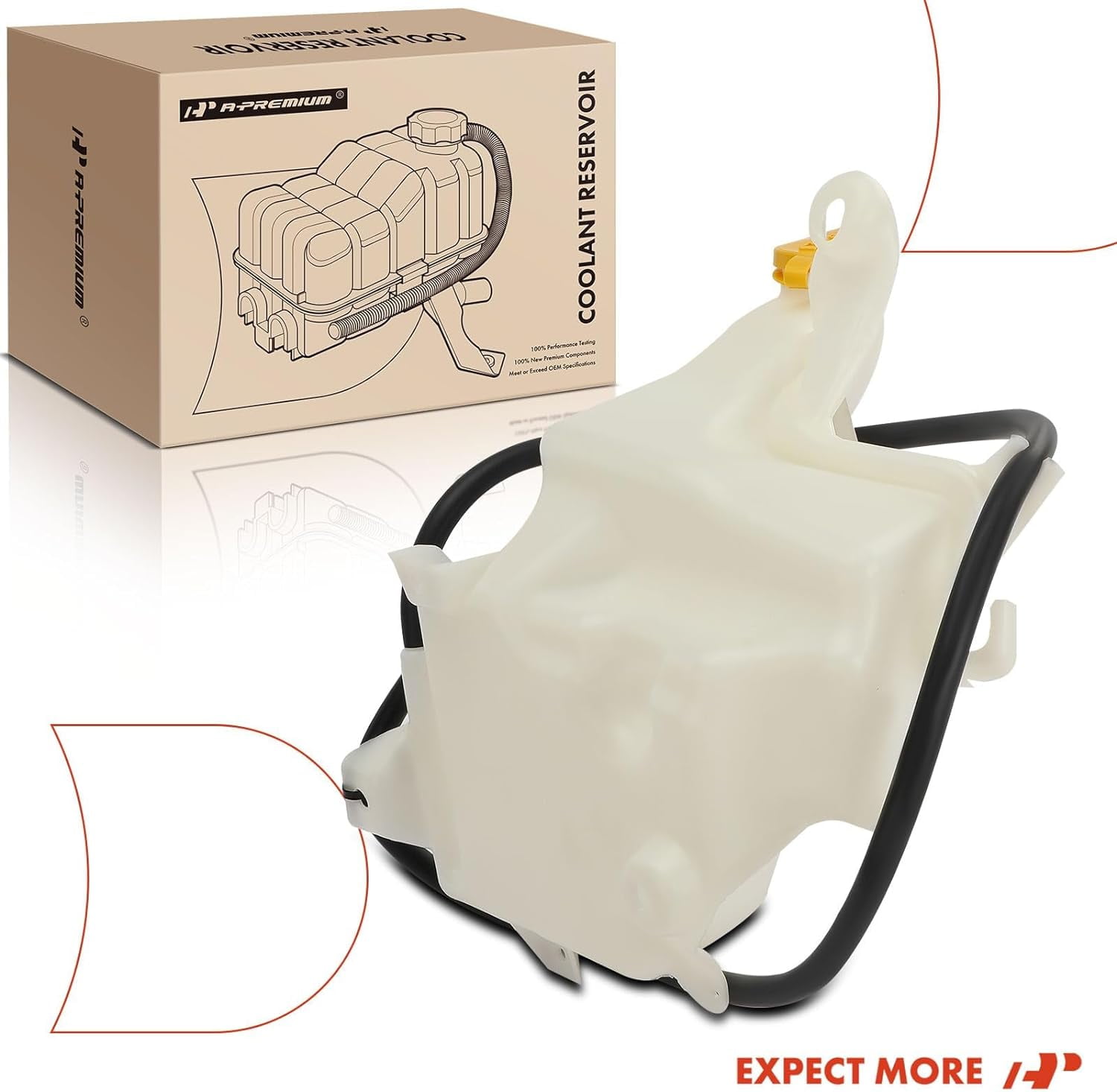 A-Premium Engine Coolant Overflow Recovery Expansion Tank with Cap Compatible with Ram 2500 3500 4500 5500 2011-2012 & Dodge Ram 2500 Ram 3500 2010, 6.7L, Replace for# 55057130AB