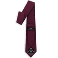 thumbnail image 2 of Burgundy Tie Premium Mens Slim Marsala Oxford Matt Necktie Tuxedo Classic Maroon Skinny Tie Thin Corbatas (Merlot Red, Slim 2.35"), 2 of 6