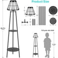 thumbnail image 4 of 2 Pack Solar Lights Outdoor with Plant Stands, Solar Floor Lamp, Solar Powered Street Lights Metal Tripod Deck Lights, Patio Decor for Garden Yard Pathway Driveway Porch, 4 of 15